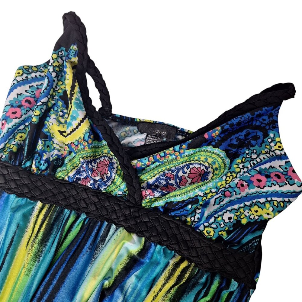 Hypnotik Paisley Maxi Dress Boho V Neck 1X